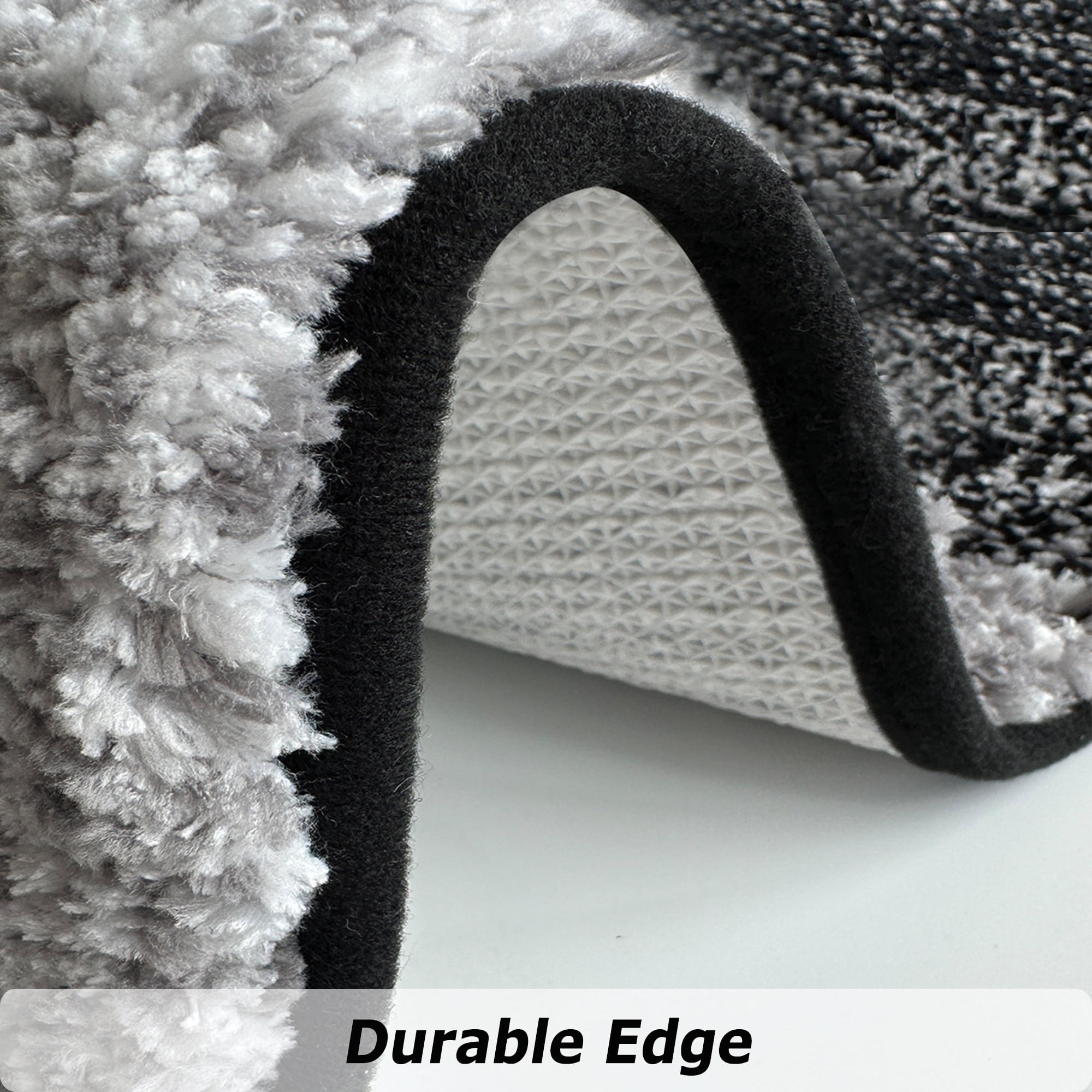 Artnice Microfiber Washable Bathroom Rugs, 24"x47" Black Absorbent Bath Mats, Non-Slip Plush Ultra Soft Bathroom Mats