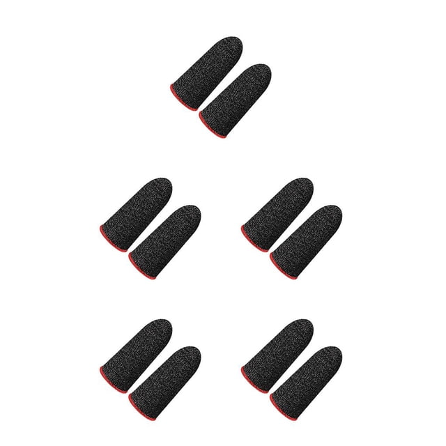 Transemion Finger Sleeves Professional Touch Screen Seamless Mobile Game Controllers Anti-fingerprint Gaming Attachments No.1 5Set