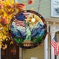 thumbnail image 4 of OutmaxHome Patriotic Acrylic Stained Glass Window Hanging Decor 4th of July American Flag Suncatcher Ornaments Red White and Blue Window Panel Art Crafts Decorations for Home Door Wall Decor, 4 of 6