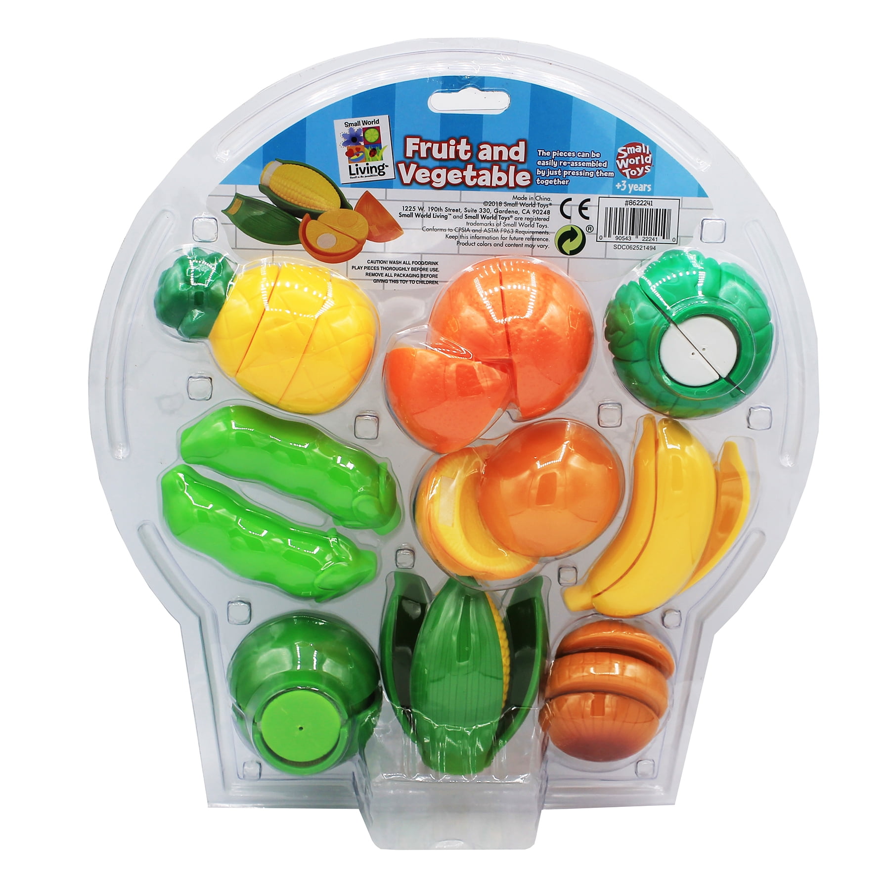 Small World Toys Pretend Play Fruit and Vegetable 9-Piece Set