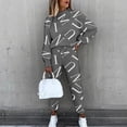 thumbnail image 2 of AOOCHASLIY Sweat Suits for Women Clothes Jogging Suits Fashion Loose Printed Long Sleeve Trousers Casual 2 Piece Set, 2 of 6
