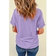 thumbnail image 2 of Chic Wisteria Solid Color T-Shirt with Round Neck for Everyday Comfort - [ZhiHiMeRi] | (US 12-14)L, 2 of 6