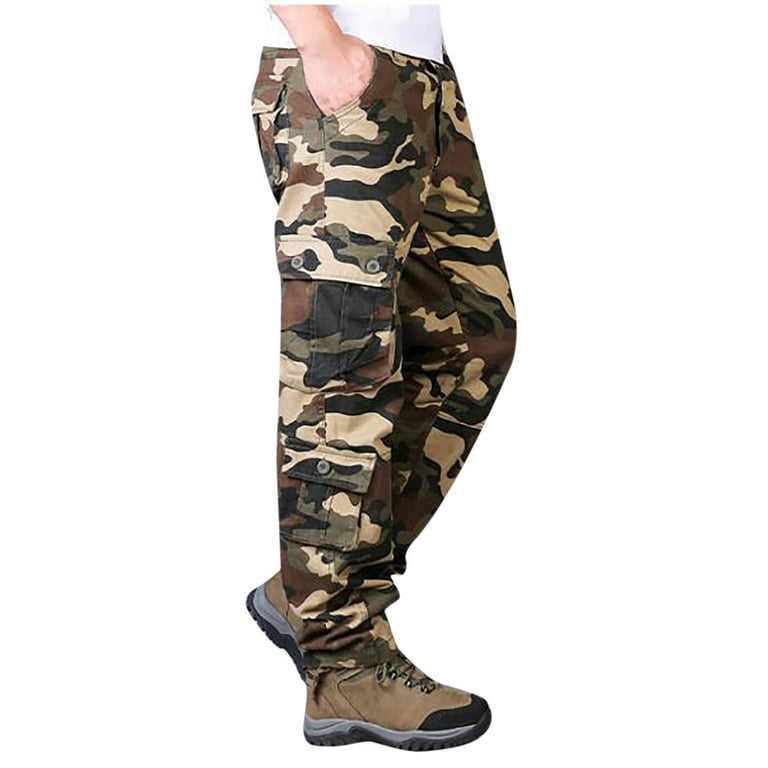 Simplmasygenix Clearance Men's Pants Trousers Men's Plus Size Pure Cotton  Thick Camouflage Multi-pocket Wear-resistant Overalls