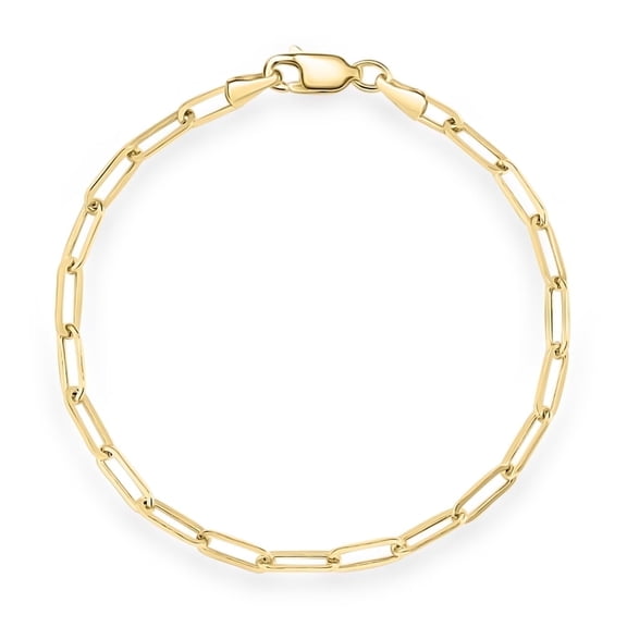 1/20 14k Yellow Gold Filled Real Paperclip Bracelet 7 inches Men's Women's 2.7mm Paper Clip GoldsSolid