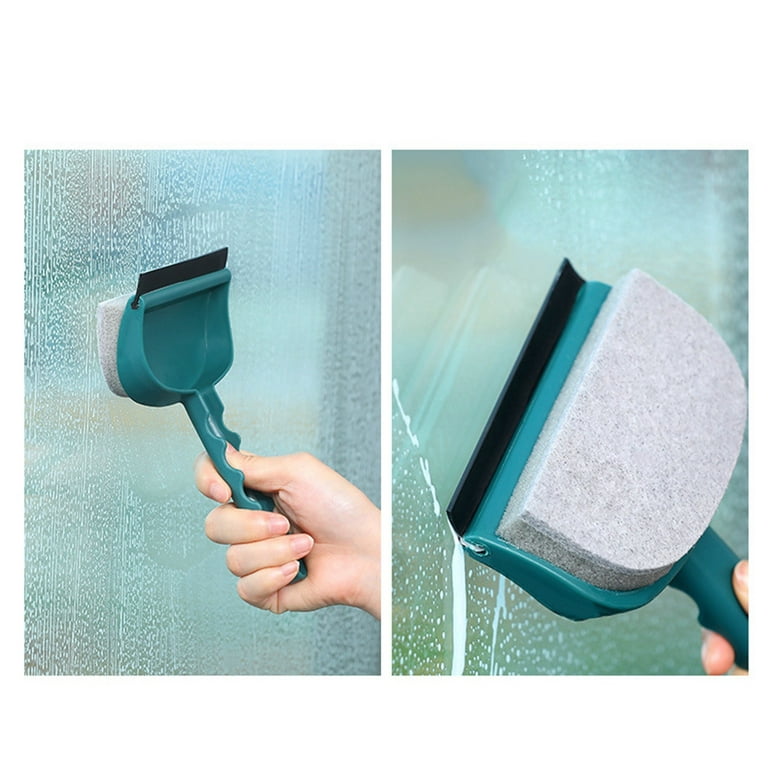 Double-Sided Glass Brush Window Cleaner Household Cleaning Tool,All-Purpose Shower Squeegee for Shower Doors, Bathroom Squeegee , Window and Car Glass