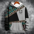 thumbnail image 2 of Hpapadks Hoodie Men Vintage Patchwork Hoodies Pullover with Front Pocket Long Sleeve Drawstring Hooded Mens Sweatshirts, 2 of 4