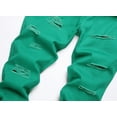 thumbnail image 5 of Boy's Stretch Fit Ripped Destroyed Jeans Pants Cargo Pants Classic Elastic Waist Straight Leg Multi-Pockets Comfy Kids Pants for Boys, 5 of 6