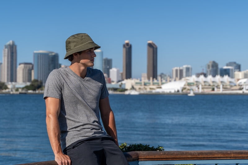 Outdoor Cap Bucket Hat – Unstructured Washed Cotton Sun Hat, One Size Fits Most, Olive Green