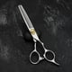 thumbnail image 3 of Tijeras de adelgazamiento para corte de cabello de material acero inoxidable Tijeras de adelgazamiento profesionales para salón de peluquería para flequillo - Adelgazamiento del cráneo de oro, 3 of 9