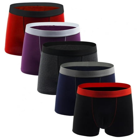 

Men s Underwear Cotton Sport Solid Color Boxer Briefs Casual Ultra Comfort Soft Breather Panties Plus Size XL-5XL(5-Packs)
