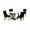 Black, variant on East West Furniture V-Style 5-piece Wood Dining Room Table Set in Linen White