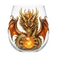thumbnail image 2 of Gothic Stemless Wine Glass,Dragon Design Clear Glass Cup for Drinks Home Bar Party Decor,Unique Holiday Gift for Gothic Lovers, 2 of 6