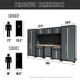 thumbnail image 2 of HPDMC 9-Piece Garage Shop Tool Storage Cabinet Set with Pegboard and Wooden Work Top 24 Gauge Steel Tool Chests & Garage Mounted Storage Systems - Black+Gray, 2 of 10