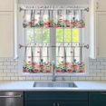 thumbnail image 3 of Watercolor Flowers Kitchen Curtains and Valances Set - 3 Piece Kitchen Curtains Sets with Valance for Windows Rod Pocket Machine Washable Kitchen Decor Decorations (54"x18"+2x27.5"x24"), 3 of 6