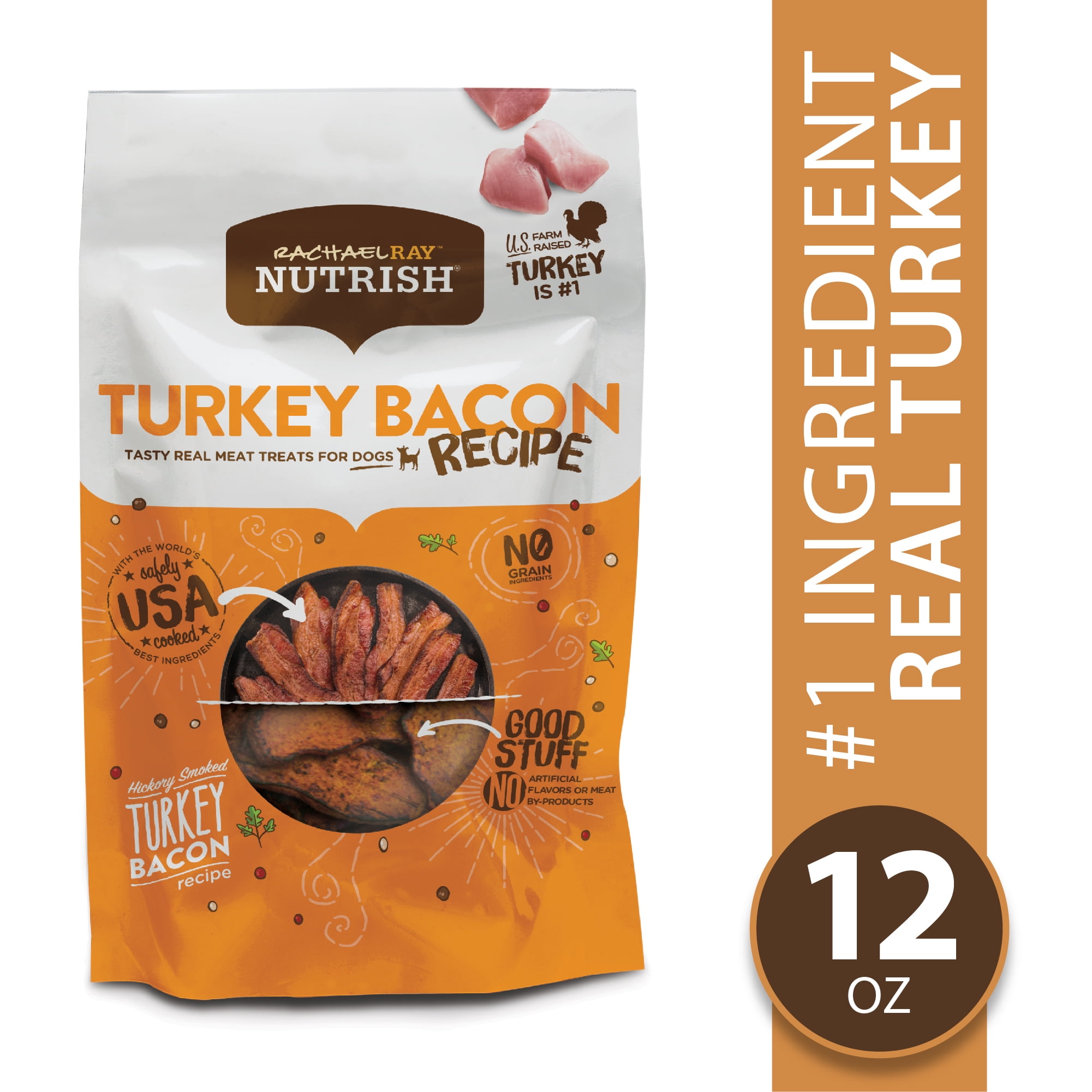 Rachael Ray Nutrish Turkey Bacon Grain Free Dog Treats, Hickory Smoked