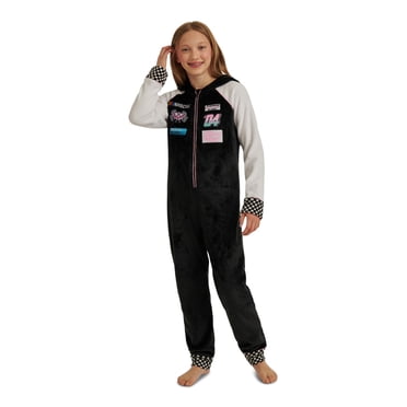 Justice Girls x Nascar Hooded Jumpsuit Pajamas with Long Sleeves, Sizes 5-18