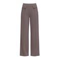 thumbnail image 5 of Htigea Women's Straight Leg Pants High Waisted Dress Pants Solid Color Work Office Daily Trousers with Pockets Gray XL, 5 of 8