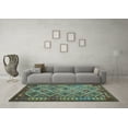 thumbnail image 3 of Ahgly Company Indoor Square Oriental Light Blue Traditional Area Rugs, 8' Square, 3 of 4