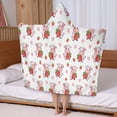 thumbnail image 5 of White Cow Strawberry Cow Pattern Hooded Bath Towel，50"x30" for Ages 3 To 12 Kids, Quick Dry Lightweight Soft Microfiber Hood Beach Towel Cover Up for Kids, 5 of 7