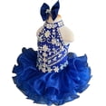 thumbnail image 5 of Jenniferwu G284-6 Infant Toddler Baby Newborn Little Girl's Pageant Party Birthday Dress Blue Size 9-12M, 5 of 5