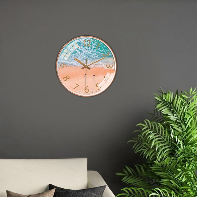 Reloj de pared de 12 ", reloj de silencioso con , números arábigos, relojes nórdicos para decoración de oficina, cocina y dormit oro naranja Macarena reloj de pared silencioso