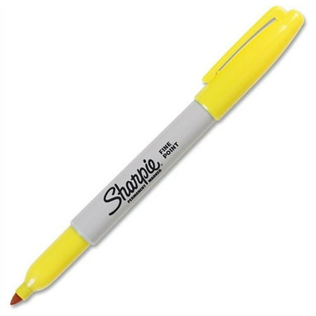 Opaque Permanent Marker Style Pen - Sharpie Pen Style Permanent Marker - Fine Marker Point Type - Point Marker Point Style - Yellow Ink - 1 Each (SAN30035)
