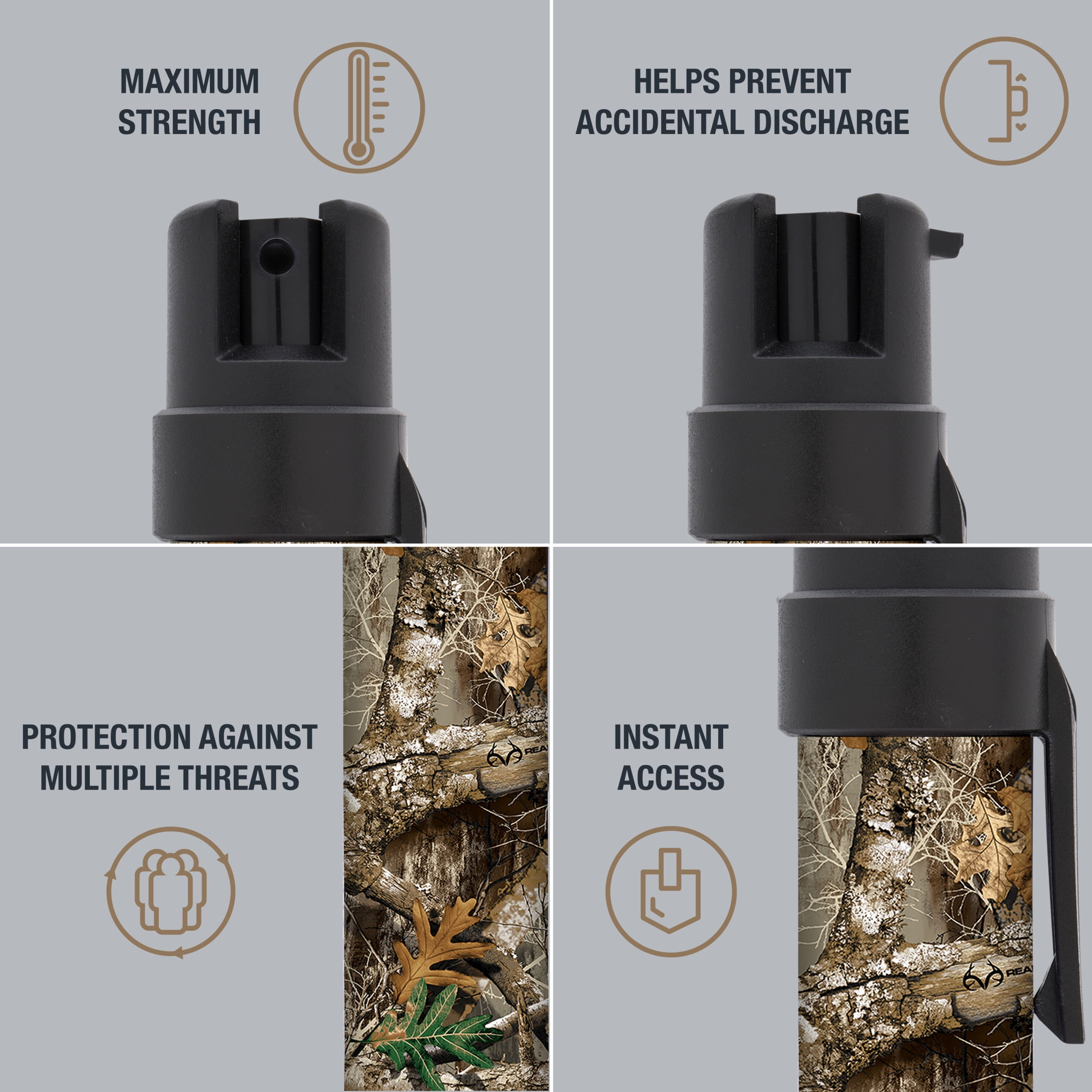 SABRE Realtree Edge Camouflage Compact Pepper Spray with Clip, 0.21 lb, 1 in x 1 in x 3.25 in, New