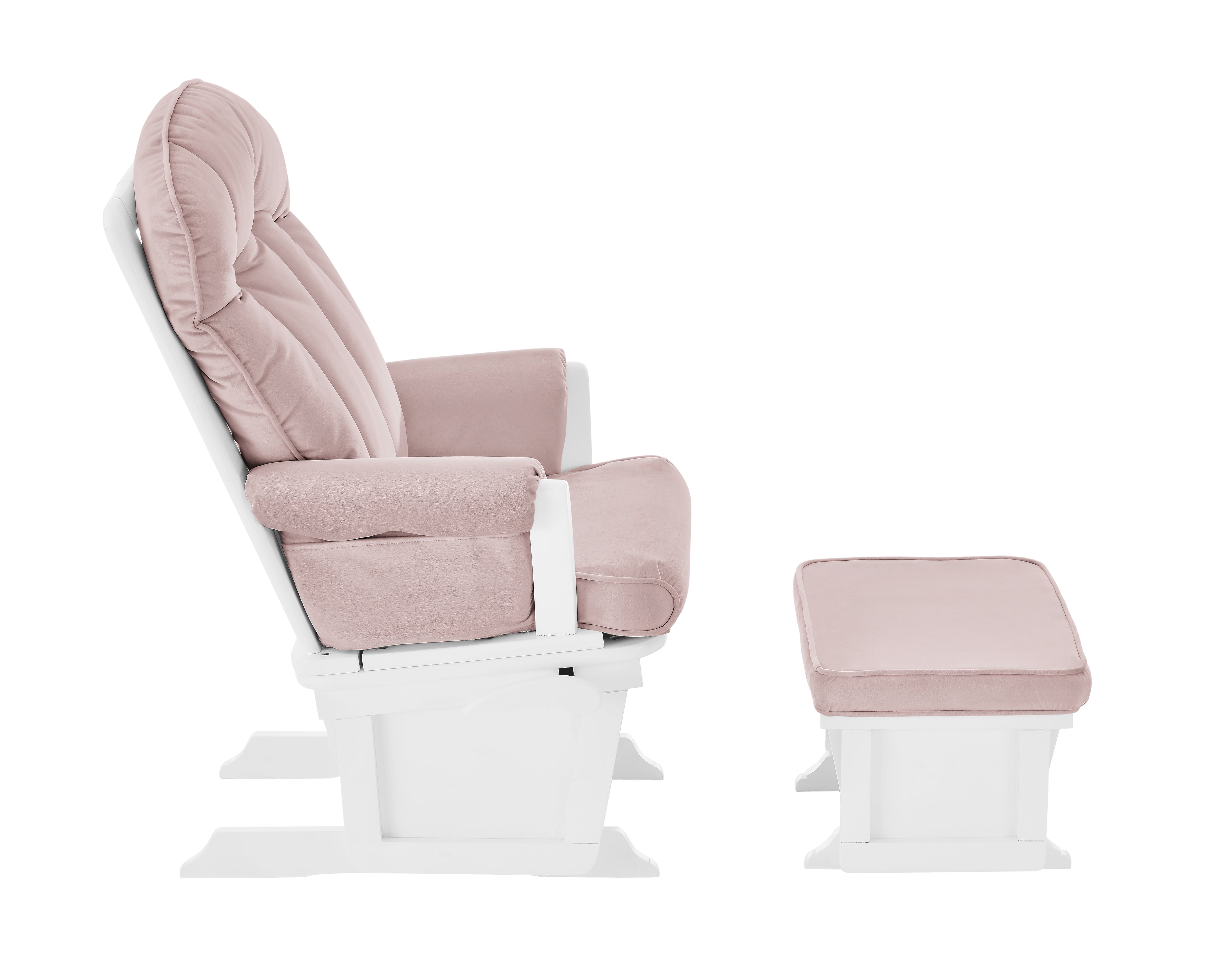 Suite Bebe Victoria Glider & Ottoman, White/Pink
