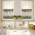 thumbnail image 4 of Palm Leaves Kitchen Curtain Set, Summer Botanical Tropical Plants Rustic Window Valance and Tiers 24" Length, Light Filtering Short Curtains Valance for Cafe Bathroom Bedroom 54"x18", 4 of 7