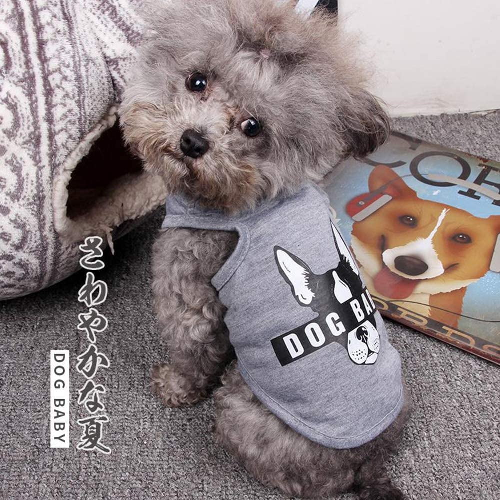 Pet Dog Shirts Comfy Cotton Tee Shirt Clothes for Small Dogs Medium Designer Sleep & Play Dog 1Pcs S, Green 