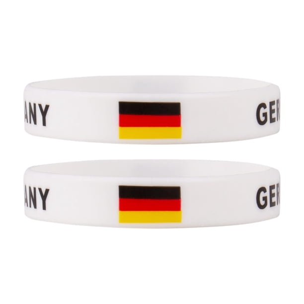 Impresionante pulsera de silicona de Alemania, juego de 2 piezas para aficionados al fútbol