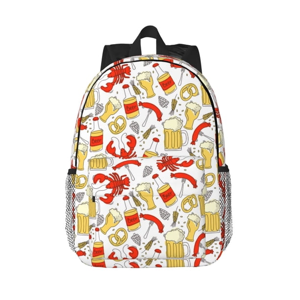 Disketp Crabs And Beer Mochila Escolar de 15 Pulgadas, Mochila Ligera para Estudiantes, Viajes y Trabajo, Cómoda y Resistente para el Uso Diario