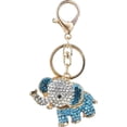 thumbnail image 1 of Llavero de elefante con diamantes de imitación para bolso de mujer, colgante azul, 1 of 5