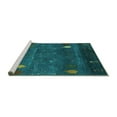 thumbnail image 2 of Ahgly Company Machine Washable Indoor Round Abstract Turquoise Blue Contemporary Area Rugs, 7' Round, 2 of 4