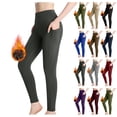 thumbnail image 6 of Women's Fleece Lined Leggings with Tummy Control, High Waisted Thermal Warm Yoga Pants, 4-Way Stretch Running Tights for Hiking, Winter Workouts and Cold Weather Activities Dark Gray L, 6 of 10