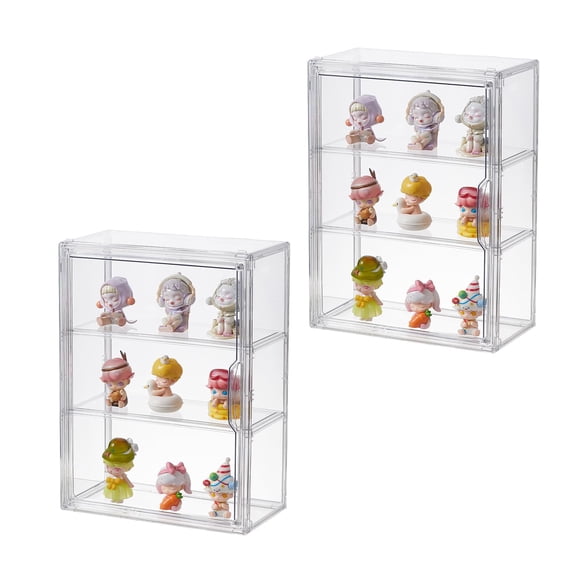 Vitrina Beehomay de Acrílico Transparente de 3 Niveles con Puerta Magnética