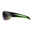 thumbnail image 3 of ANSI Z87.1 Warp Around Mens Shatterproof Safety Glasses U6 L3 Mirror Lens Green Blue Mirror, 3 of 4