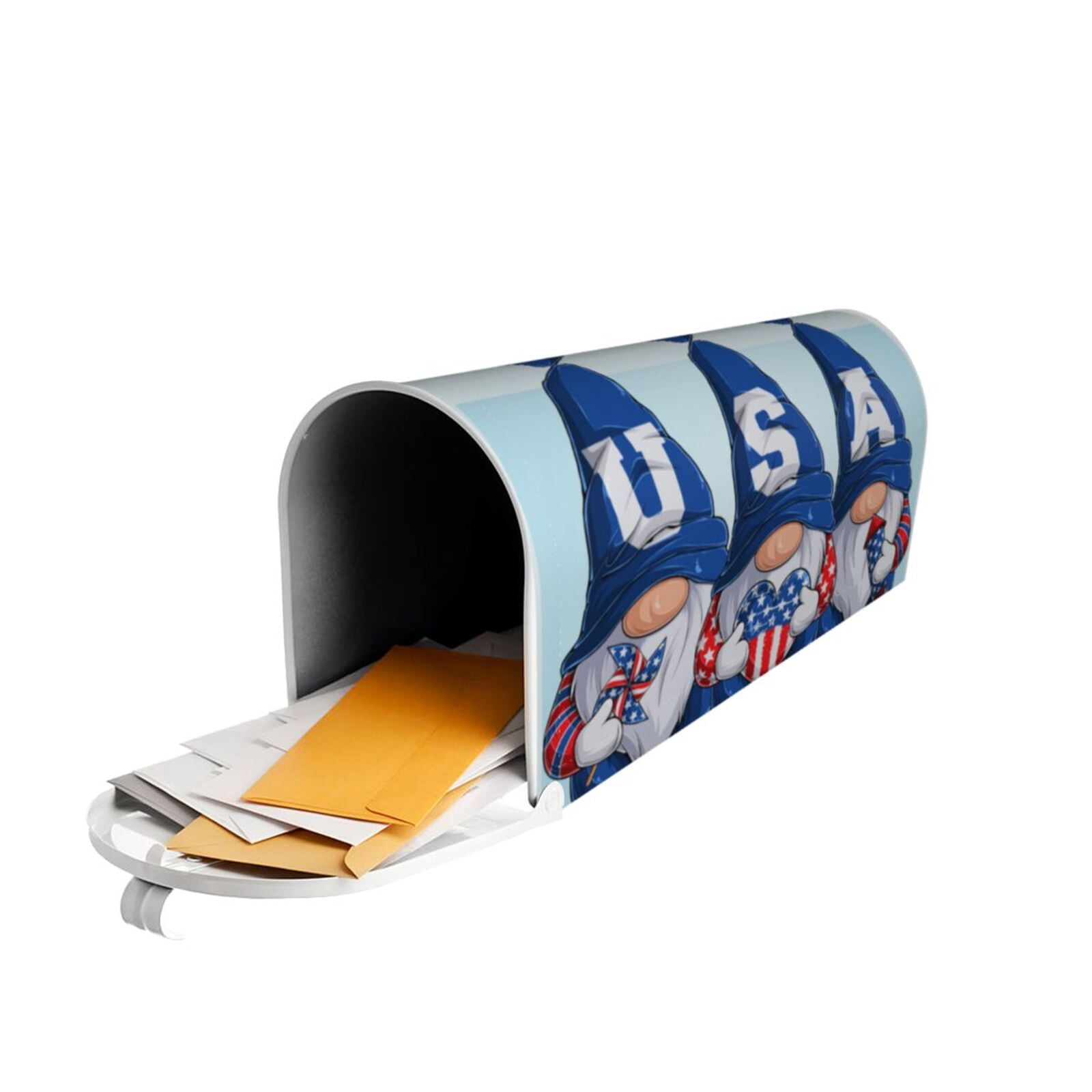 Picia Cute Gnomes in USA Magnetic Mailbox Cover Standard Size-25.5x21 in
