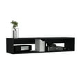 thumbnail image 6 of Black Floating TV Stand With Cable Management & Open Shelves Fits Large TVs, 6 of 7
