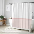 thumbnail image 5 of Seasonwood Shower Curtain Tassel Modern Farmhouse Pink Striped Shower Curtain with Tassels for Bathroom Decor 72x72, 5 of 7