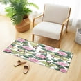 thumbnail image 4 of WOBOGO Pink Roses Carpet 39x20in Kitchen Bathroom Livingroom Plush Absorbent Non-Slip Floor Mat, 4 of 8
