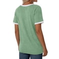 thumbnail image 5 of MOSHU Color Block Womens T-shirts Round Neck Shirts for Women Short Sleeve Loose Fit Women Tops, 5 of 11