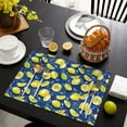 thumbnail image 4 of Yellow Lemon Fruit Slices Blue Pattern Summer Placemats Table Placemats Set Of 4-Linen Kitchen Washable Placemats Table Mats 11.8"x17.7" Non-Slip Heat Resistant, 4 of 6