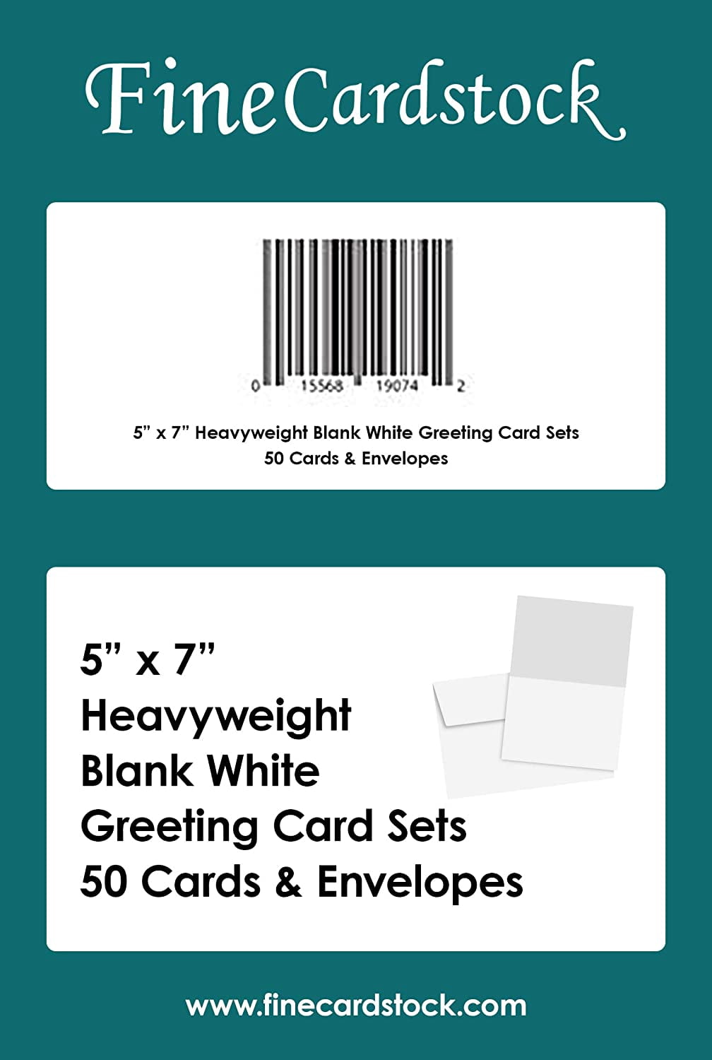 Greeting Cards Set - 5 x 7 Blank White Cardstock and Envelopes Perfect for Business, Invitations, Bridal Shower, Birthday, Interoffice, Invitation Letter, Weddings and All Occasion – Bulk Set of 50