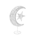 thumbnail image 3 of Wrought Iron Christmas Tree Topper Glittering Star and Moon Treetop Home Decor Party Supplies (Silver 20cm), 3 of 6