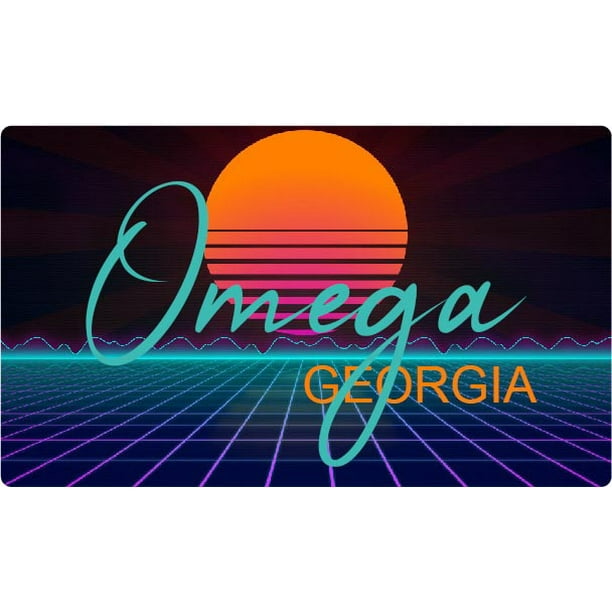 Omega 2 X 1.25Inch Vinyl Decal Stiker Retro Neon Design