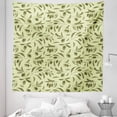 thumbnail image 1 of Botanical Tapestry, Retro Engraved Style Olive Branches and Leaves Repetitive Pattern, Fabric Wall Hanging Decor for Bedroom Living Room Dorm, 5 Sizes, Pastel Green Army Green, by Ambesonne, 1 of 1