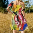 thumbnail image 3 of Franz Marc Abstract Flowers Sleeveless Dress summer clothes Elegant gown Cocktail of dresses luxury dress, 3 of 6