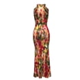 thumbnail image 6 of Yuemengxuan Women Elegant Dress, Tie-dyed Printed Pattern Sleeveless Hollow Out One-piece, 6 of 7