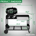 thumbnail image 2 of Portable Charcoal Grill with Side Shelf and Bottom Shelf, BBQ Smoker with Wheels and Adjustable Vents on Lid for Picnic Camping Backyard Cooking, Black, 2 of 9